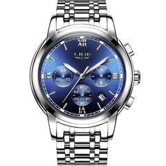 LIGE Watches Men Luxury Brand Fashion Business Quartz Man watch Six Pin Sport Waterproof Clock watch men Full Steel Wristwatches