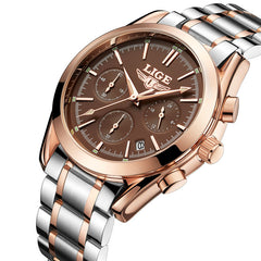Watches Men LIGE Brand Full Steel Military Watches Men's Quartz Clock Men Business Watch Sport Waterproof WristWatch Man Relojes