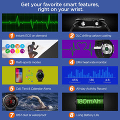 Zeblaze VIBE 3 ECG Instant ECG on demand Color Display Heart Rate IP67 Waterproof Multi-sports Modes Fitness Tracker Smart watch