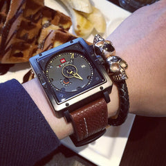 NAVIFORCE Men Quartz Sports Watches Fashion Top Brand Leather Strap Creative Waterproof Wristwatches Man Clock Relogio Masculino
