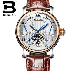 Switzerland BINGER Tourbillon Automatic Watch Mens Mechanical Multifunction Watches Top Brand Luxury Sapphire Men Clock Relogio