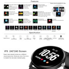 Men women smartwatch waterproof Fitness tracker Pedometer blood pressure Heart rate monitor Health motion Smart watch AndroidIOS