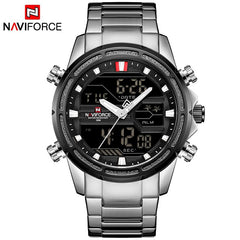 New Watches Men Luxury Top Brand Naviforce LED Men Sports Watches Waterproof Full Steel Quartz Men's Watch Relogio Masculino
