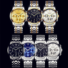 Stainless Steel Men Watch Fashion High Quality Quartz Male Calendar Clock Man Business Waterproof Wrist Watches Classic Design