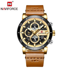 Relogio Masculino NAVIFORCE Men Watch Top Brand Luxury Sport Chronograph Military Army Wristwatch Leather Quartz Male Clock 9131