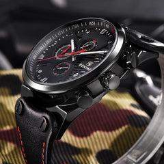 BENYAR Big Dial Sport Watch Men Waterproof Outdoor Military Chronograph Quartz Leather Watch Army Male Clock Relogio Masculino