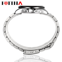 FOTINA Top Brand BOSCK Casual Business Watch Men Stainless Steel Water Resistant Quartz Clock Auto Day Date Watches Montre Homme