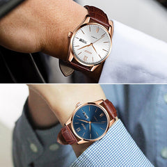 AESOP Mens Watches Top Brand Luxury Automatic Mechanical Multi-functional  Calendar waterproof Watch Brown Genuine Leather Colck