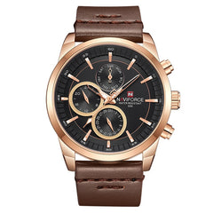 Mens Watches NAVIFORCE Top Brand Luxury Waterproof 24 hour Date Quartz Watch Man Fashion Leather Sport Wrist Watch Men Clock