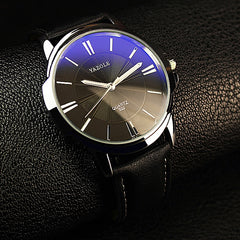 Newest YAZOLE Mens Watches Top Brand Luxury Blue Glass Watch Men Watch Waterproof Leather Roman Men's Watch Male Clock relojes
