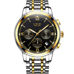 LIGE Watches Men Luxury Brand Fashion Business Quartz Man watch Six Pin Sport Waterproof Clock watch men Full Steel Wristwatches