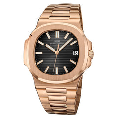 watch Men Top Brand Luxury Quartz Watch Rosegold Chronograph Sports Watch Shockproof 30m Waterproof hublo LGXIGE Wristwatch