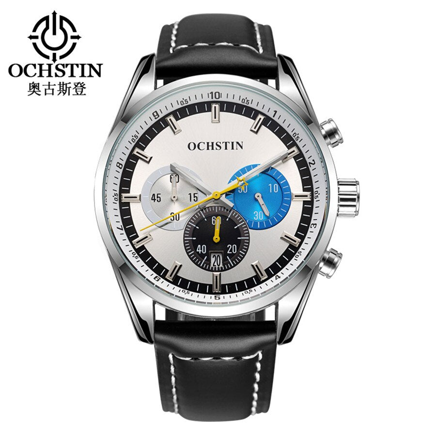 high quality Fashion Sports Watch Men Leather Waterproof Rose Gold Quartz Mens Watches Top Brand Luxury Clock Relogio Masculino