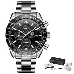 Men Watch BENYAR Top Brand Luxury Full Steel Business Quartz Watch Men Casual Waterproof Sports Watches Clock Relogio Masculino