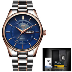 LIGE Men Watch 30m Waterproof Mens Watches Top Brand Luxury Steel Watch Chronograph Male Clock Casual sport relojes hombre
