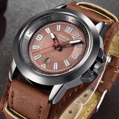 Fashion Men's Watch Top Brand Luxury Men Military Quartz Watch Mens Watches Leather Sports Wristwatch Date Clock Relogio