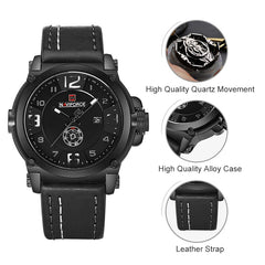 NAVIFORCE Top Luxury Brand Men Sports Military Quartz Watch Man Analog Date Clock Leather Strap Wristwatch Relogio Masculino