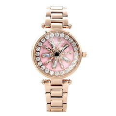 Stainless Steel Rotation Women Rhinestone Watches Fashion Ladies Casual Dress Watch Women Elegant Luxury Quartz Watch Relogios