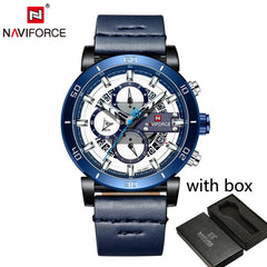 Relogio Masculino NAVIFORCE Men Watch Top Brand Luxury Sport Chronograph Military Army Wristwatch Leather Quartz Male Clock 9131