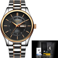 LIGE Men Watch 30m Waterproof Mens Watches Top Brand Luxury Steel Watch Chronograph Male Clock Casual sport relojes hombre