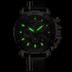 2019LIGE New Fashion Mens Watches Top Brand Luxury Big Dial Military Quartz Watch Leather Waterproof Sport Chronograph Watch Men