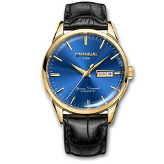 CARNIVAL Men's Self-Wind Luxury Mechanical Watches Water Resistant Automatic Classic Leather Wrist Watche Men Reloj Hombre