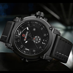 NAVIFORCE Top Luxury Brand Men Sports Military Quartz Watch Man Analog Date Clock Leather Strap Wristwatch Relogio Masculino