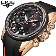 LIGE New Mens Watches Top Luxury Brand Men Unique Sports Watch Men's Quartz Date Clock Waterproof Wrist Watch Relogio Masculino