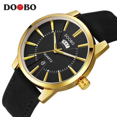 DOOBO Men Watches Top Brand Luxury Gold Male Watch Fashion Leather Strap Casual sport Wristwatch With Big Dial Drop Shipping