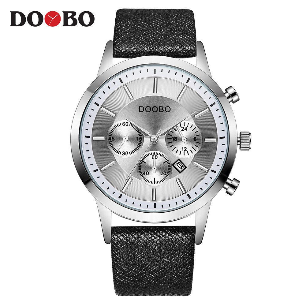 DOOBO Men Watches Top Brand Luxury Gold Male Watch Fashion Leather Strap Casual sport Wristwatch With Big Dial Drop Shipping