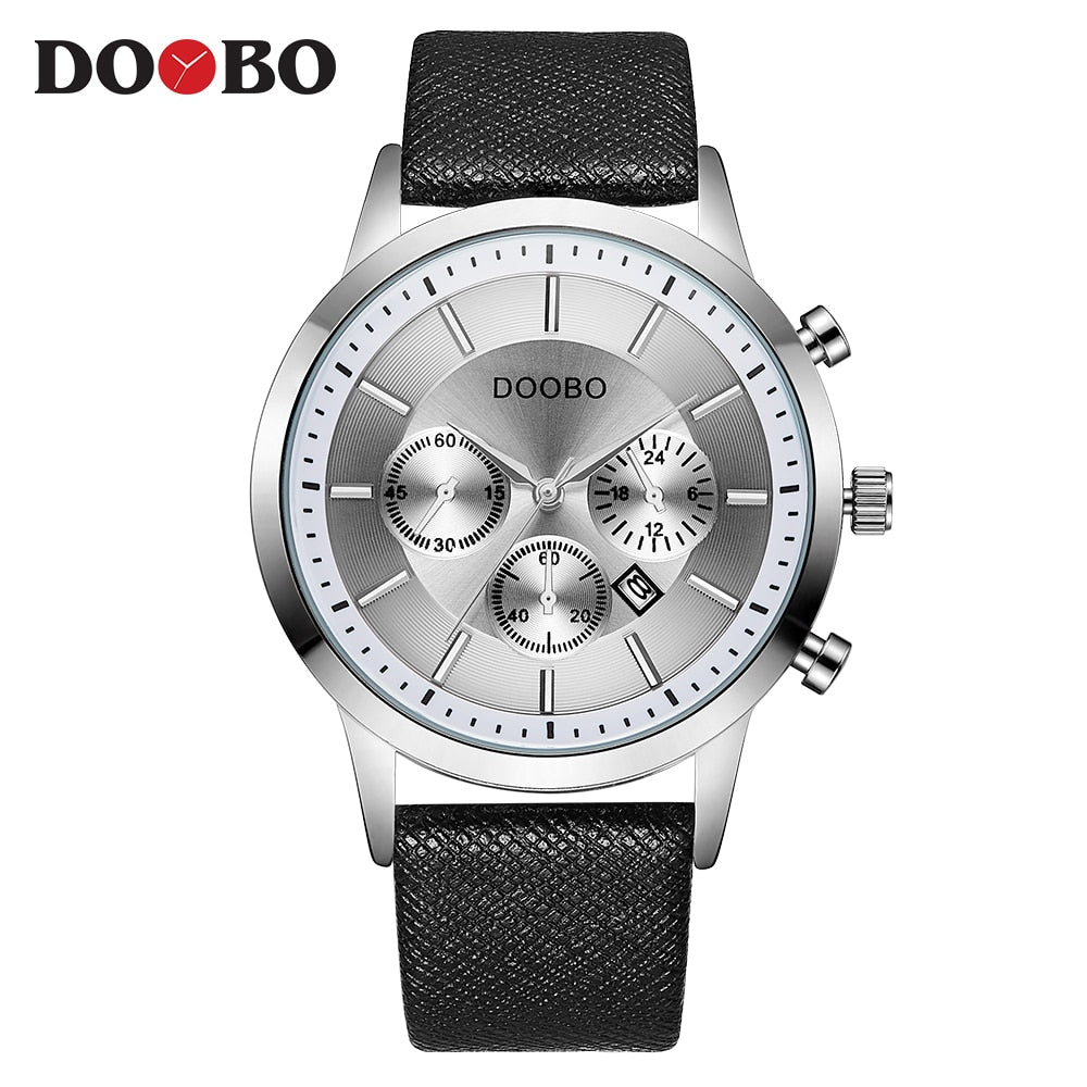 DOOBO Men Watches Top Brand Luxury Gold Male Watch Fashion Leather Strap Casual sport Wristwatch With Big Dial Drop Shipping