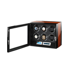 M&Q uhrenbeweger japanese mabuchi motor wooden safe controller led automatic watch winder box
