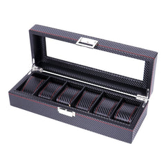 High Carbon Fiber 5  6 10 12 Grid Watch Box Watch Display Storage Box Bracelet Watch Display Slots Case holder Storage Container