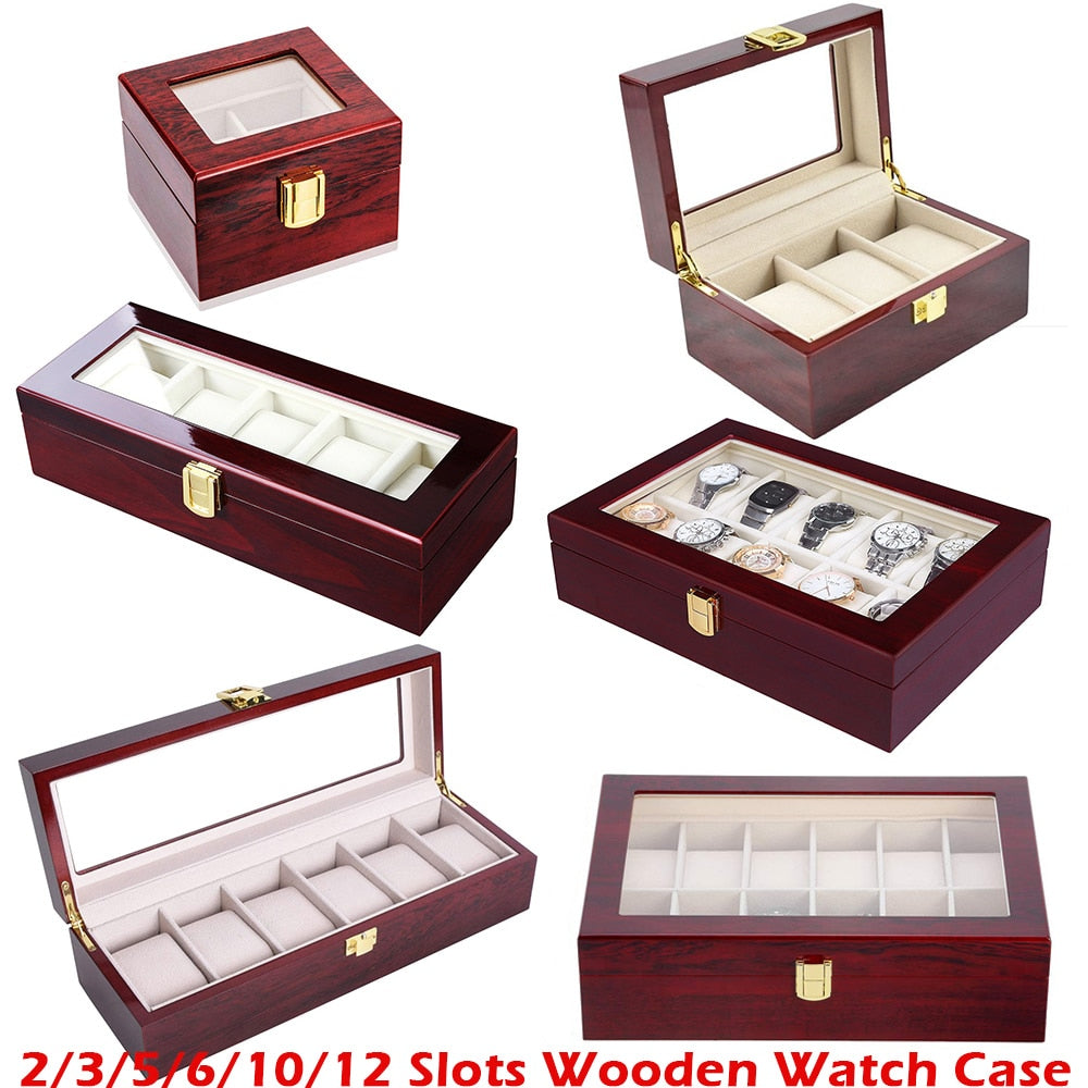 Luxury 2 3 5 12 Grids PU Leather Watch Box Case Collector Holder Organizer For Clock Watches Jewelry Display Storage Boxes D40