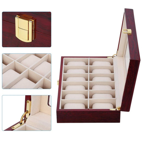 Luxury 2 3 5 12 Grids PU Leather Watch Box Case Collector Holder Organizer For Clock Watches Jewelry Display Storage Boxes D40