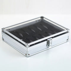 Watch Display Organizer Wrist Storage With Lock Case 12 Grid Aluminium Alloy