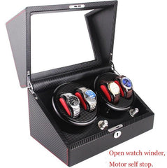 High Quality Watch Winder Open Motor Stop Luxury Automatic Watch Display Box Winders 2-3, 4-0, 4-6 Wood Leather Box Winder