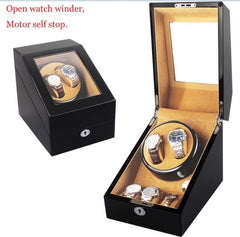 High Quality Watch Winder Open Motor Stop Luxury Automatic Watch Display Box Winders 2-3, 4-0, 4-6 Wood Leather Box Winder