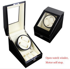 High Quality Watch Winder Open Motor Stop Luxury Automatic Watch Display Box Winders 2-3, 4-0, 4-6 Wood Leather Box Winder