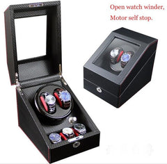 High Quality Watch Winder Open Motor Stop Luxury Automatic Watch Display Box Winders 2-3, 4-0, 4-6 Wood Leather Box Winder