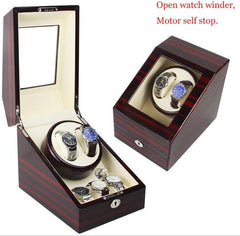 High Quality Watch Winder Open Motor Stop Luxury Automatic Watch Display Box Winders 2-3, 4-0, 4-6 Wood Leather Box Winder