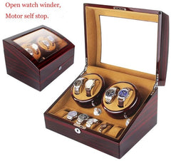 High Quality Watch Winder Open Motor Stop Luxury Automatic Watch Display Box Winders 2-3, 4-0, 4-6 Wood Leather Box Winder