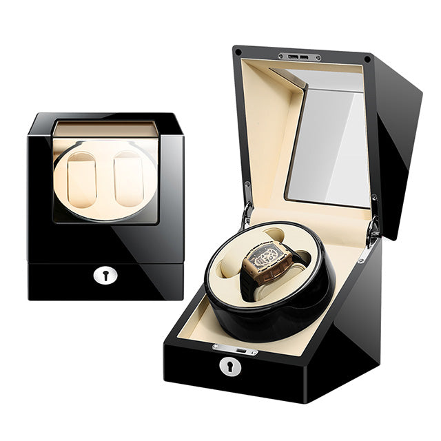 M&Q 2+0 Hot sell Mabuchi motor watch storage display rotating wooden automatic watch winderÂ