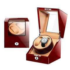 M&Q 2+0 Hot sell Mabuchi motor watch storage display rotating wooden automatic watch winder