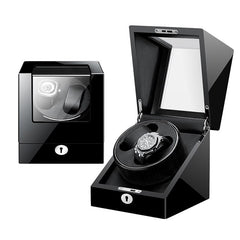 M&Q 2+0 Hot sell Mabuchi motor watch storage display rotating wooden automatic watch winder