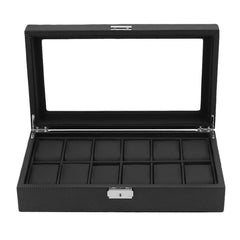 12/6 Grids Carbon Fiber Watch Box Watch Display Storage Box Bracelet Watch Display 12 Slots Case holder Storage Container