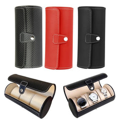 Luxury Watch Display Gift Box Case Roll 3 Slot Wristwatch Necklace Bracelet Jewelry PU Leather Box Storage Travel Pouch