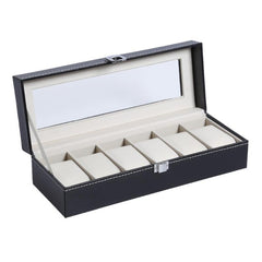 2 6 10 Grids PU Leather Watch Box Case High-end Watch Case PU Watch Display Box Gift Box Transparent Cover Watch