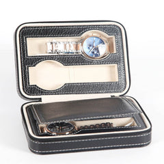 Portable 2 4 8 Grids Zipper Watch Box Lover Luxury PU Leather Watch jewelry Case Watch Organizer  jewelry box Holder