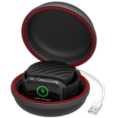 Charging Holder Dock, Charger Stand Case Waterproof Travel Storage Box for Apple Watch Series 4,  Series 3, 2,1 Black